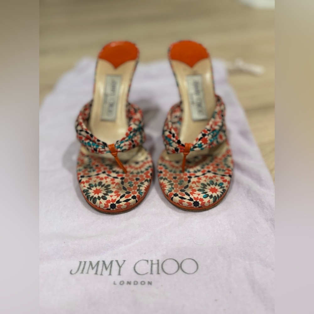 Sz 6 Vintage Jimmy Choo Women’s Floral Sandals